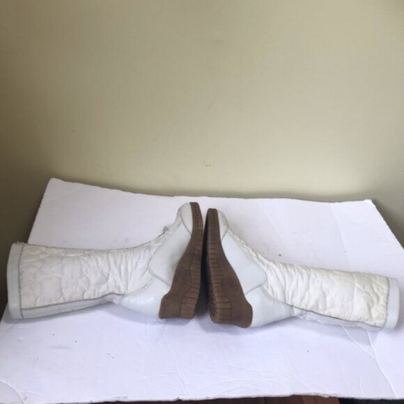 Aquatalia NEW Leather Nylon Front Zip Wedge Waterproof Winter Quilted Boots Snow - Picture 6 of 16